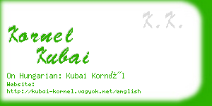 kornel kubai business card